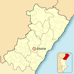 situación de la ciudad de L'Alcora en la provincia