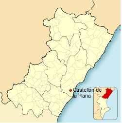 situación de la ciudad de Castelló en la provincia